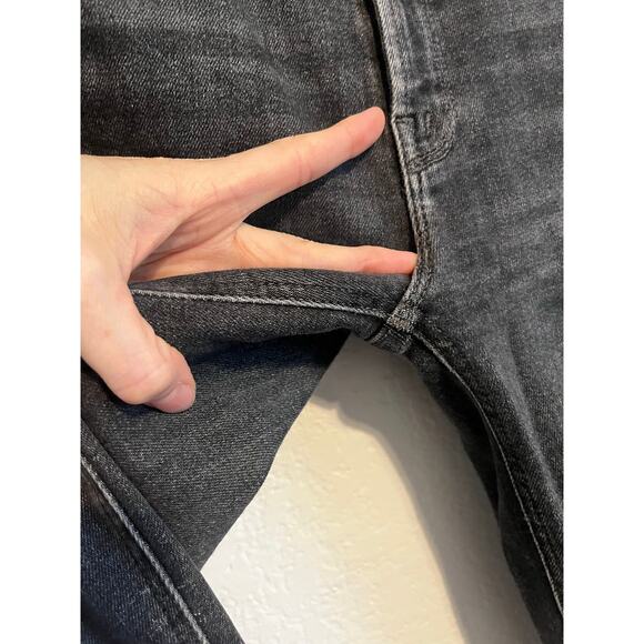 Mother Mid Rise Dazzler Ankle Straight Leg Jeans Night is Watching Black 28 - Picture 5 of 9